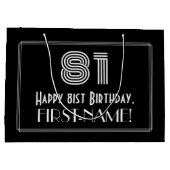 81番目の誕生日:インスパイアアールデコの「81」の外観と名前 ラージペーパーバッグ (裏面)