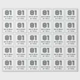 81番目の誕生日:インスパイアアールデコスタイル「81」 +名前 ラッピングペーパー