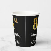 81番目の誕生日-エレガント豪華なフェイク金ゴールドルック# 紙コップ (右)