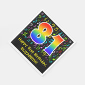 81番目の誕生日-カラフル音楽シンボル， Rainbow 81 スタンダードランチョンナプキン (角)