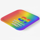 81番目の誕生日: カラフル、おもしろいレインボーパターン# 81 ペーパープレート (傾斜あり)