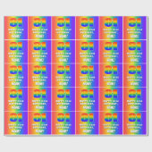 81番目の誕生日: カラフル、おもしろいレインボーパターン# 81 ラッピングペーパー (フラット)