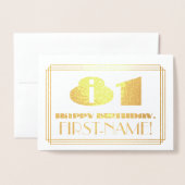 81番目の誕生日、名前+アールデコインスパイアの外観「81」 箔カード (封筒付き正面)