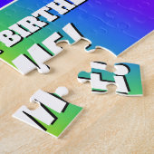 81番目の誕生日— 数々の – 色のレインボーパターン「81」 ジグソーパズル (側面)