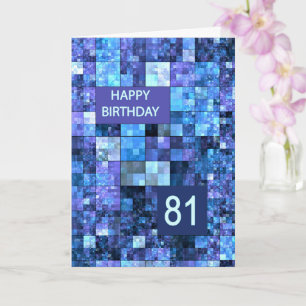 81番目の誕生日、青い正方形、 カード
