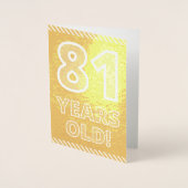 81誕生日はっきりした:「81歳!」 ゴールドフォイルカード 箔カード (正面)