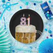 81誕生日ビールオンブラック紙プレート ペーパープレート (パーティー)