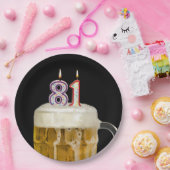 81誕生日ビールオンブラック紙プレート ペーパープレート (パーティー)