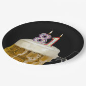 81誕生日ビールオンブラック紙プレート ペーパープレート (アングル)