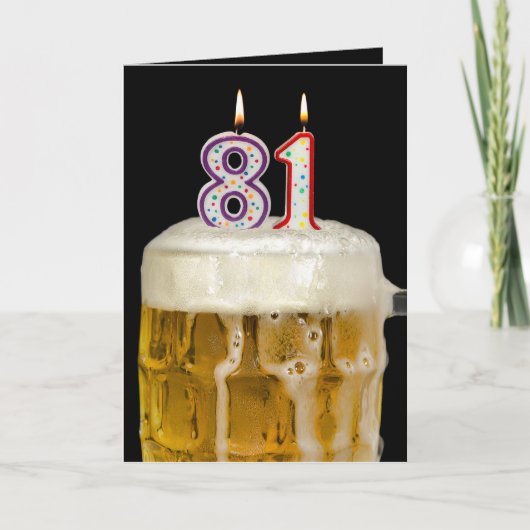 81誕生日ビール（黒） カード (正面)