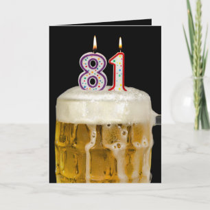 81誕生日ビール(黒) カード