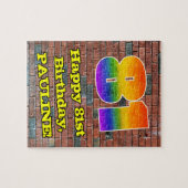 81誕生日:おもしろいグラフィティインスパイアレインボー81 ジグソーパズル (横)