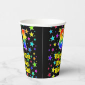 81誕生日:おもしろい星パターンと虹81 紙コップ (右)