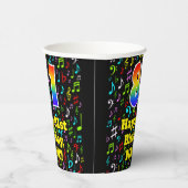 81誕生日:おもしろい音楽ノートパターン、虹81 紙コップ (右)