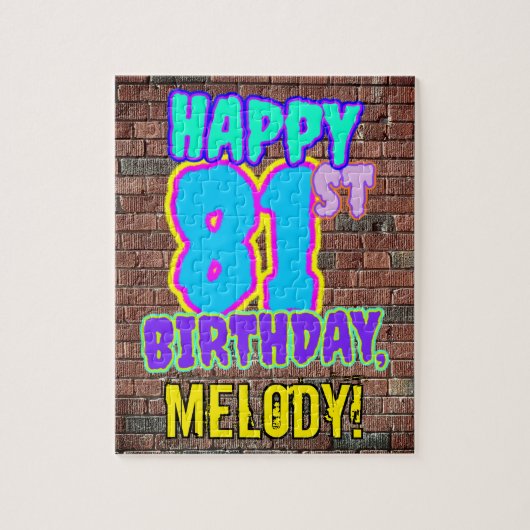 81誕生日~おもしろい、アーバングラフィティインスパイアルック ジグソーパズル (縦)