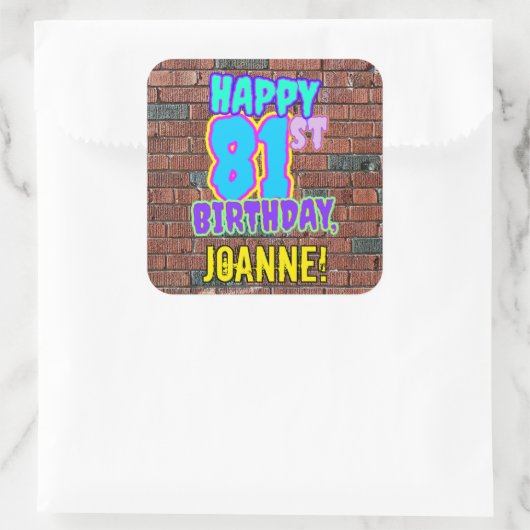 81誕生日-おもしろい、アーバングラフィティインスパイアルック スクエアシール (バッグ)