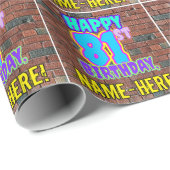 81誕生日:おもしろい、アーバングラフィティインスパイアルック ラッピングペーパー (ロールコーナー)