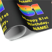 81誕生日:おもしろい、カラフルレインボーインスパイア# 81 ラッピングペーパー (ロールコーナー)