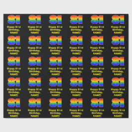 81誕生日:おもしろい、カラフルレインボーインスパイア# 81 ラッピングペーパー