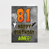 81誕生日:エリーハロウィーンテーマ+名前をカスタムする カード (正面)