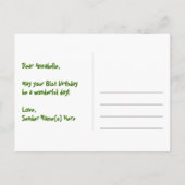 81誕生日：ピンクストライプハート、レインボー81 ポストカード (裏面)