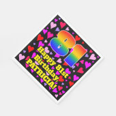 81誕生日:愛するハートパターン、虹# 81 スタンダードランチョンナプキン (角)