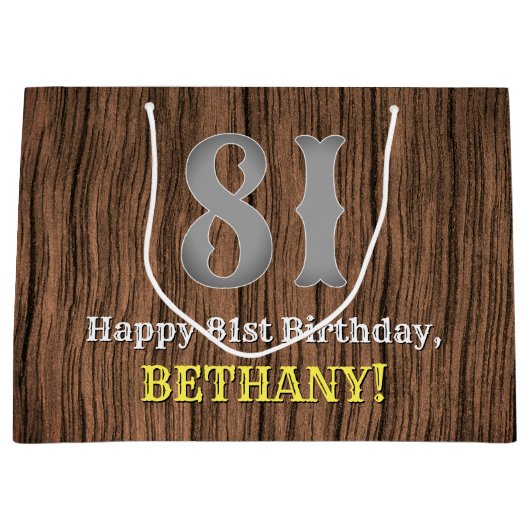 81誕生日: Country インスパイア Western  Look, Name ラージペーパーバッグ (正面)