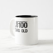 8100のおもしろい数学問題平方根(90番目に等しい) ツートーンマグカップ (正面左)