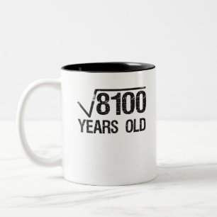 8100のおもしろい数学問題平方根(90番目に等しい) ツートーンマグカップ