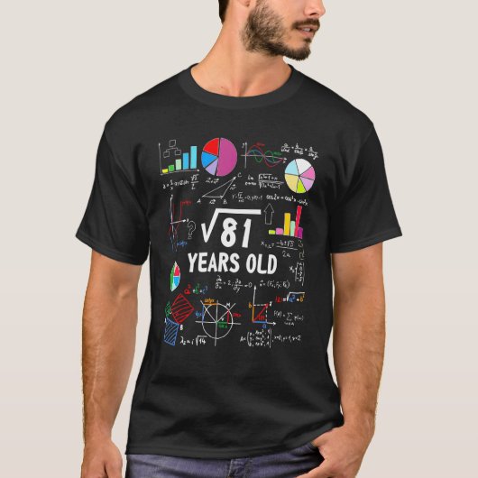 81 9誕生日9歳の平方根 Tシャツ (正面)