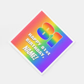 81st Birthday: Colorful, Fun Rainbow Pattern # 81 スタンダードランチョンナプキン (角)