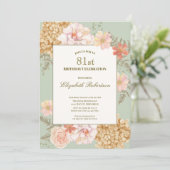 81st Birthday Invitation Autumn Colors Floral Sage 招待状 (スタンド正面)