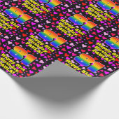 81st Birthday: Loving Hearts Pattern, Rainbow # 81 ラッピングペーパー (角)