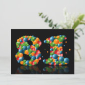 81th誕生日パーティー，泡とボール 招待状 (スタンド正面)