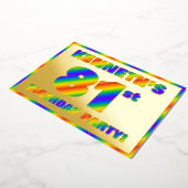 81th Birthday Party —おもしろい、レインボースペクトル「81」 箔招待状 (回転した状態)