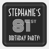 81th Birthday Party:アールデコスタイルと名前をカスタムする スクエアシール (正面)