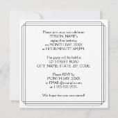 81th Birthday Party:アールデコスタイル(名前をカスタムする付) 招待状 (裏面)