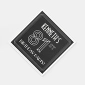 81th Birthday Party:アールデコスタイル+名前をカスタムする スタンダードランチョンナプキン (角)