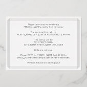 81th Birthday Party —アールデコスタイル「81」 +名前 箔招待状 (裏面)