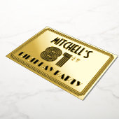 81th Birthday Party —アールデコスタイル「81」 & Name 箔招待状 (回転した状態)