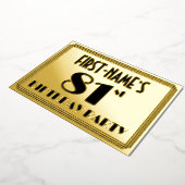 81th Birthday Party —アールデコ検索「81」 +名前 箔招待状 (回転した状態)