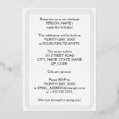 81th Birthday Party – スクリプエレガントト+名前をカスタムする 箔招待状 (裏面)