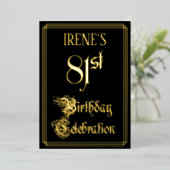 81th Birthday Party – スクリプファンシートと名前をカスタムする 箔招待状 (立ち正面)