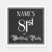 81th Birthday Party – スクリプファンシート+名前をカスタムする スタンダードランチョンナプキン (正面)