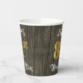 81th Birthday Party — フェイク金ゴールド&ウッドフェイク・ルックス 紙コップ (左)