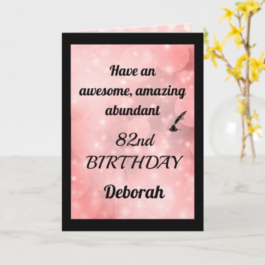 82パーソナライズされた番誕生日折り畳みグリーティングカード カード (黄色い花)