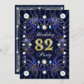 82回目の誕生日パーティー招待状と宝石の塊 招待状 (正面/裏面)