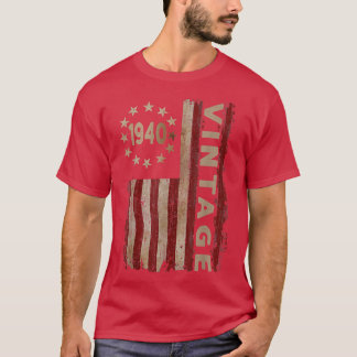82歳のギフトヴィンテージ1940アメリカ国旗82日 Tシャツ