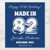 82歳のヴィンテージで作られた40歳動揺しての誕生日 ワインラベル (シングルラベル)