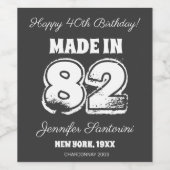 82歳のヴィンテージで作られた40歳動揺しての誕生日 ワインラベル (シングルラベル)